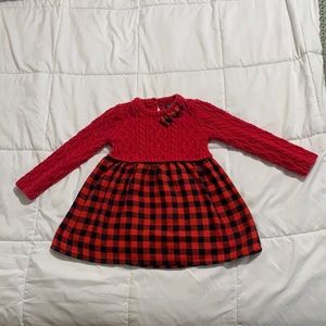 Red Plaid Sweater Dress